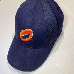 Richardson PTS Baseball Cap M/L Navy Orange Logo Adjustable Hat Athletic Mesh
